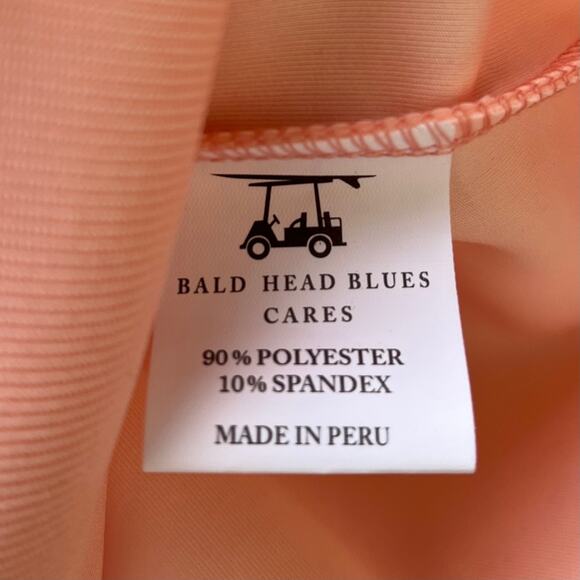 NEW Bald Head Blues Performance Dogwood Quarter Zip Peach Gray Zipper Men Small - Picture 5 of 5